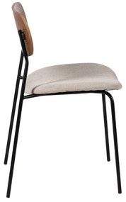 Hnedo-krémové jedálenské stoličky v súprave 4 ks Moe – Ixia