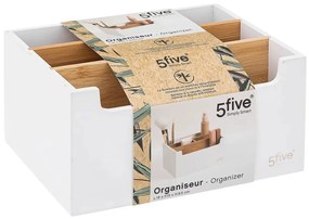 5five Simply Smart Kozmetický organizér Natureo 5, biela/s drevenými prvkami