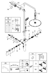 GROHE 26075GL0 - Sprchový systém EUPHORIA SYSTEM 310 450 mm zlatý