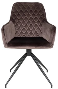 Dizajnová otočná stolička Gracelyn sivohnedý zamat