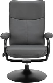 Sivé relaxačné kreslo s podnožkou z imitácie kože Istad – Støraa