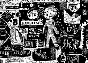 Sklenený obraz - Graffiti (70x50 cm)