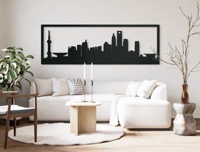 drevko Obraz Šanghaj panoráma Rozmer obrazu: 29,5 x 89 cm, Farba dekorácie: Čierna