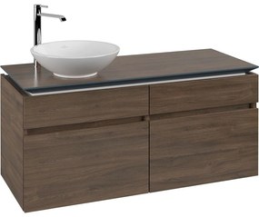 VILLEROY &amp; BOCH Legato závesná skrinka pod umývadlo na dosku (umývadlo vľavo), 4 zásuvky, 1200 x 500 x 550 mm, Arizona Oak, B58000VH