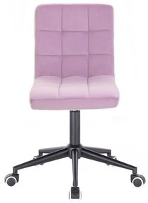 LuxuryForm DESIGN Stolička TOLEDO VELUR na čiernej podstave s kolieskami - levanduľa