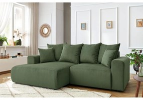 Zelená zamatová rohová pohovka Enjoy – Bobochic Paris