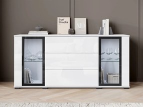 Široká komoda Hedvis SB 150 2D3S, Farby: čierna, Osvetlenie: bez osvetlenia