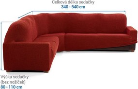 Super strečové poťahy NIAGARA tehlová rohová sedačka (š. 340 - 540 cm)