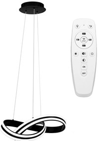Toolight - LED závesné svietidlo APP817-CP + diaľkové ovládanie, čierna, OSW-04027