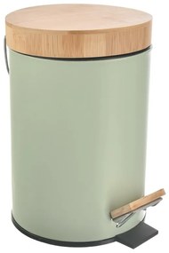 Svetlozelený nášľapný kovový odpadkový kôš 3 l Greenish – Orion