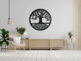 drevko Drevený obraz Strom života Rozvaha Rozmer obrazu: 32,5 x 32,5 cm, Farba dekorácie: Čierna
