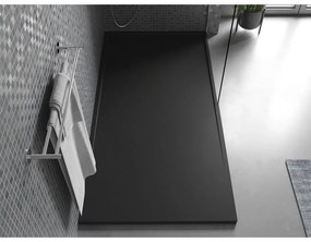 Mexen Amon, SMC obdĺžniková sprchová vanička 180 x 80 cm, čierna, 4F708018