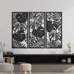 SENTOP | Trojdielny obraz na stenu s listom monstera 3D dekorácia | SENTOP PR0533