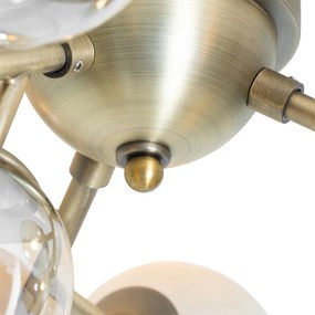 Inteligentné stropné svietidlo bronzové s jantárovým sklom 12-svetiel vrátane 12 Wifi G9 - Bianca