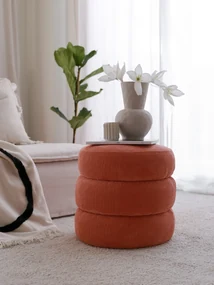 Plyšový puf Milo 40 cm, korálová farba