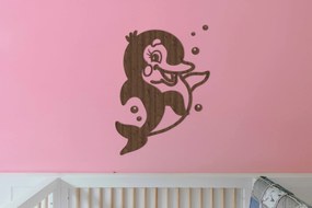 Drevený baby delfín na stenu - Dub bronz