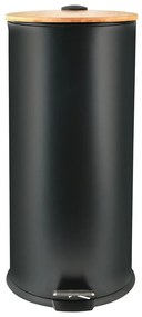 Matne čierny nášľapný oceľový odpadkový kôš 30 l Adonis – Spirella
