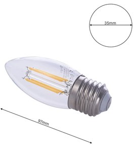 Dekoračná LED žiarovka E27 teplá 2700k 4w 520 lm sviečka