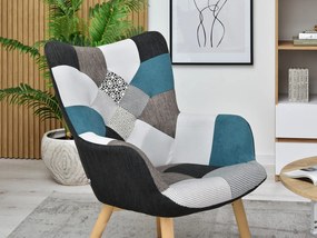 Kreslo Nutri (patchwork + buk). Akcia -18%. Vlastná spoľahlivá doprava až k Vám domov. 1110349