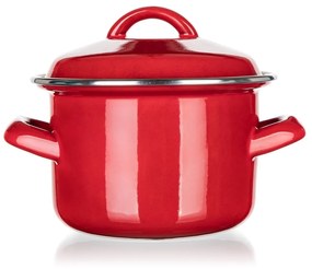 Banquet Smaltovaný hrniec s pokrievkou Milton red, 12 cm, 0,78 l, 12 cm