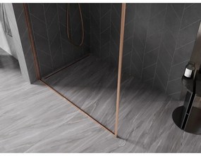 Mexen, Mexen Kioto-XF sprchová stena s rámom 150 x 202 cm, priehľadná 10 mm, brúsená meď - 800-150-104-65-00-X