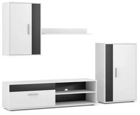 Obývacia stena BRICK biela/čierna