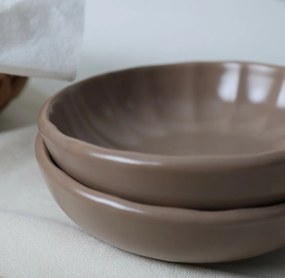 Súprava 6 kameninových misiek Laguna 12 cm, hnedá