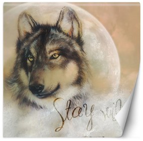 Gario Fototapeta hnedý vlk na pozadí mesiaca Materiál: Vliesová, Rozmery: 100 x 100 cm