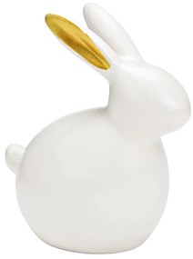 Keramický zajko GILDED BUNNY 14 cm biely