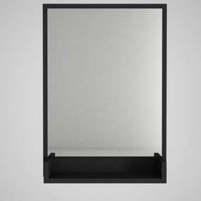 Nástěnné zrcadlo s poličkou Costa 75x45 cm černé