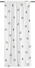 Biely záves z bavlneného saténu 110x250 cm Festive Car – Butter Kings