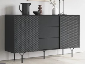 Komoda so zásuvkami Raven, čierna%