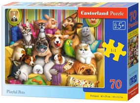 KIK CASTORLAND Puzzle 70 dielikov Hravé zvieratká - Zábavné zvieratká 5+