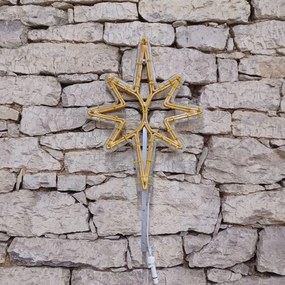 DECOLED LED světelná hvězda na vrchol stromu 3D tisk, 45 x 70 cm, teple bílá