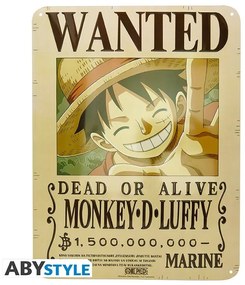 Plechová ceduľa One Piece - Luffy Wanted New World, ( x  cm)