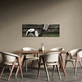 Obraz - Futbalová lopta (s hodinami) (90x30 cm)