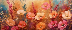 Obraz - Lúčne kvety, maľba (120x50 cm)