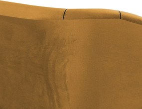 Trojmiestna pohovka Olivio, horčicovo žltá zamatová látka