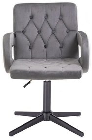 LuxuryForm DESIGN Stolička BOSTON VELUR na čiernom kríži - šedá