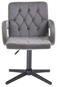 LuxuryForm DESIGN Stolička BOSTON VELUR na čiernom kríži - šedá