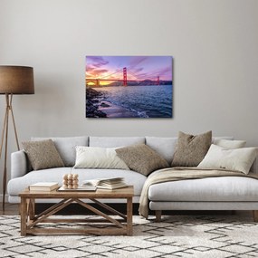 Obraz mosta pri západe slnka (70x50 cm)