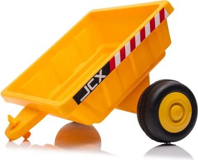 LEAN CARS Batériový traktor s prívesom S617 žltý