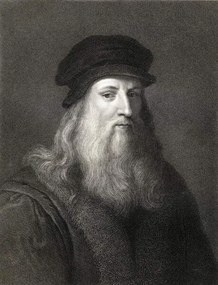 Fotografia Leonardo da Vinci  engraving), English School,, (30 x 40 cm)