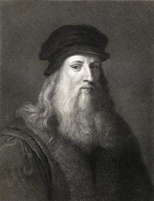 Umelecká fotografie Leonardo da Vinci  engraving), English School,, (30 x 40 cm)