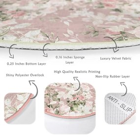 Svetloružový prateľný okrúhly koberec vhodný pre robotické vysávače ø 120 cm Comfort – Mila Home