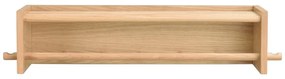 Nástenný vešiak z dubového dreva v prírodnej farbe s poličkou Hillmond – Rowico