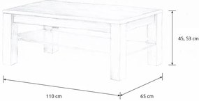 Wooded Konferenčný stolík Chicago Glass z masívu BUK 110x65x45cm