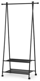 Wellhox Stojan na vešiaky na oblečenie s 2 policami na topánky