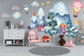 Krásna nálepka do detskej izby zasnežená krajina 60 x 120 cm