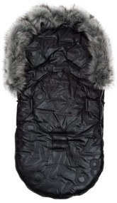 NEW BABY Luxusný fusak s kožušinkou New Baby čierny